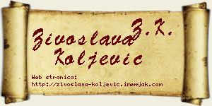 Živoslava Koljević vizit kartica